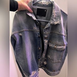 R13 denim hook, Jean jacket, trucker, Large. As seen on Kylie Jenner.